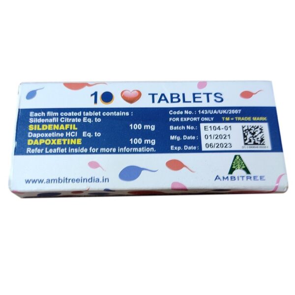 VegaForce Sildenafil 100 mg + Dapoxetina 100 mg  Tabletas de doble acción - Imagen 2